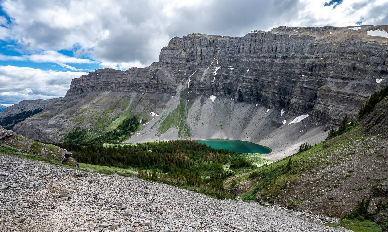Mount Bourgeay With lake in the valley
