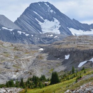 Burstall Pass Valley and surrounding mountains