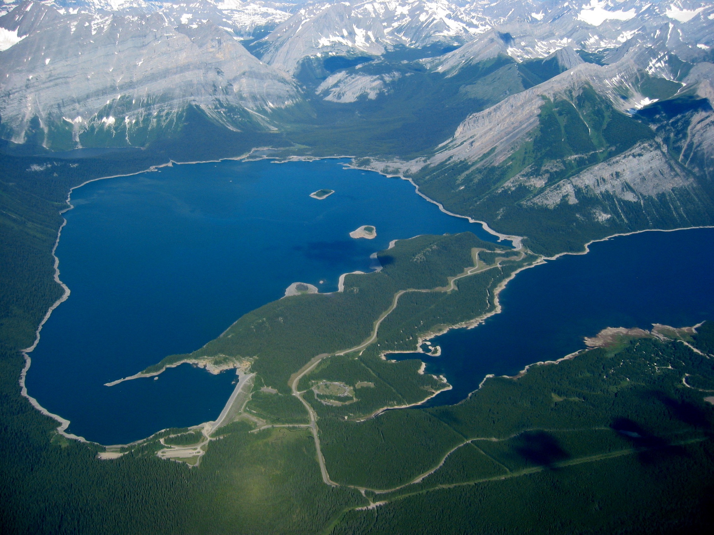 Kananaskis Lakes Arial view