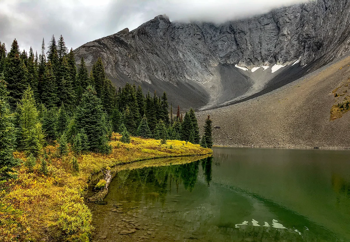 Rummel Lake in Kananaskis beneath alpine peaks
