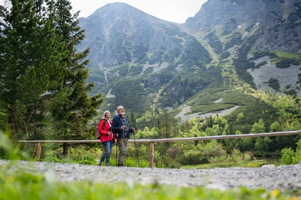 Private hiking guide choosing the right hike for guests in the Canadian Rockies